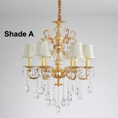 8 Light Zinc Alloy Gold Chandelier