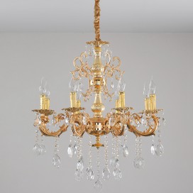 8 Light Zinc Alloy Gold Chandelier