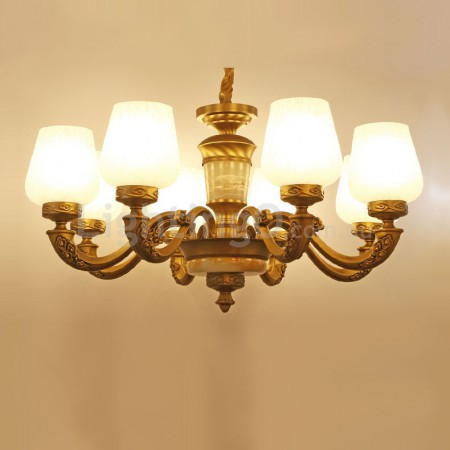 8 Light Zinc Alloy Marble Retro Luxurious Chandelier