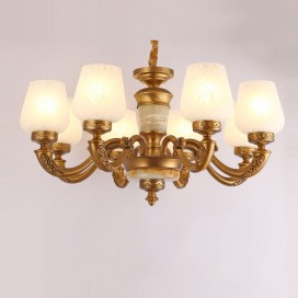 8 Light Zinc Alloy Marble Retro Luxurious Chandelier