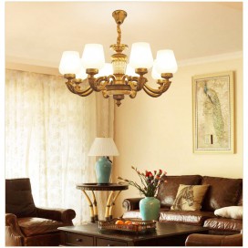 8 Light Zinc Alloy Marble Retro Luxurious Chandelier