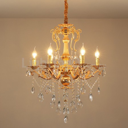 6 Light Zinc Alloy Gold Luxurious Chandelier