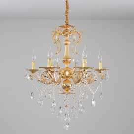 6 Light Zinc Alloy Gold Luxurious Chandelier