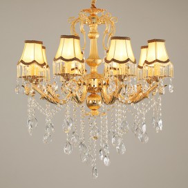 6 Light Zinc Alloy Gold Luxurious Chandelier