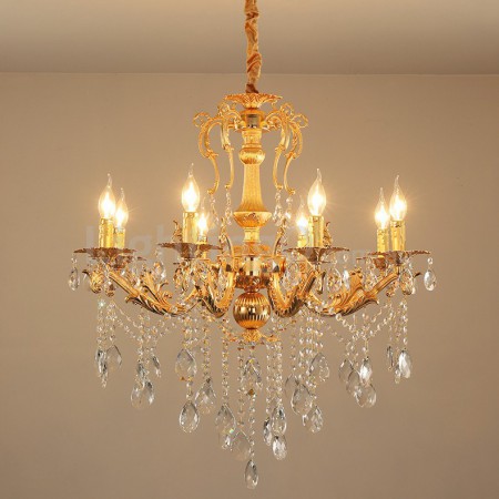 8 Light Zinc Alloy Gold Luxurious Chandelier