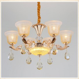 6 Light Zinc Alloy Gold Chandelier