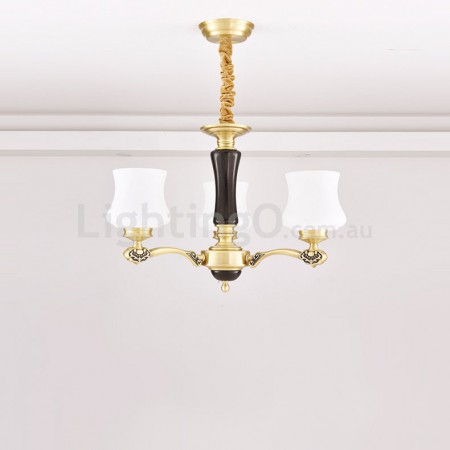 3 Light Brass American Modern Luxurious Chandelier