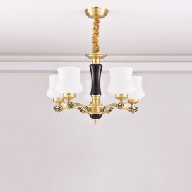 5 Light Brass American Modern Luxurious Chandelier