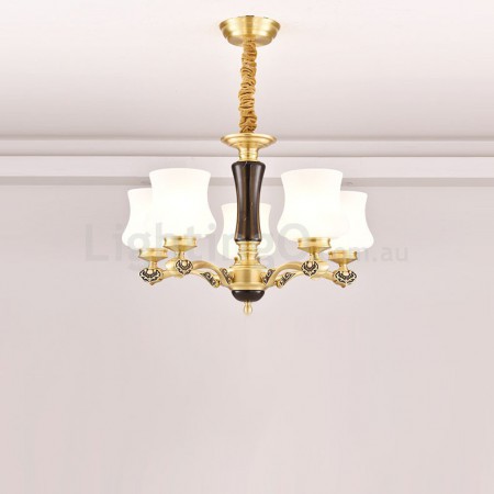 5 Light Brass American Modern Luxurious Chandelier