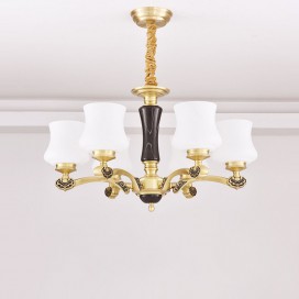 6 Light Brass American Modern Luxurious Chandelier