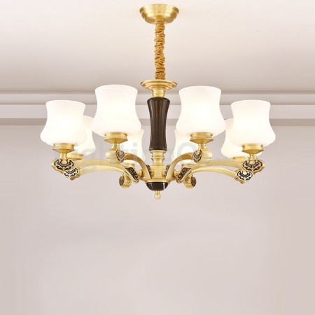 8 Light Brass American Modern Luxurious Chandelier