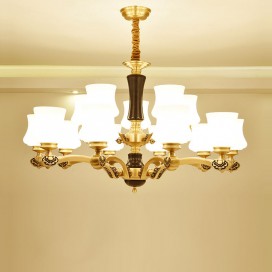 15 Light (10+5) 2 Tiers Brass American Modern Luxurious Chandelier