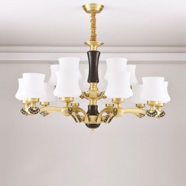 15 Light (10+5) 2 Tiers Brass American Modern Luxurious Chandelier