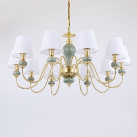 10 Light American Brass Modern Chandelier