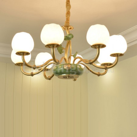 8 Light Modern Brass Chandelier