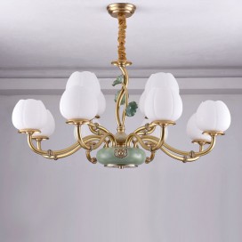 12 Light (8+4) 2 Tiers Modern Brass Chandelier