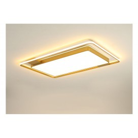 Modern Contemporary Rectangle Stainless Steel Flush Mount Ceiling Light