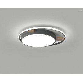 Modern Contemporary Round Wood Flush Mount Ceiling Light