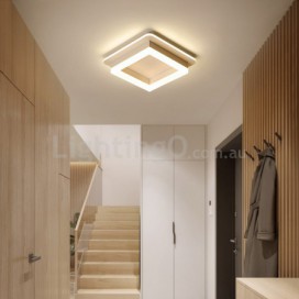 Modern Contemporary Square Stainless Steel Flush Mount Ceiling Light