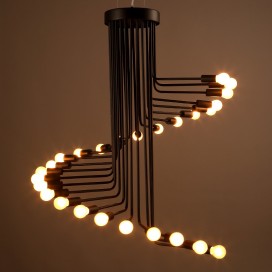 Black 20 Light Retro Vintage Modern/ Contemporary Chandelier