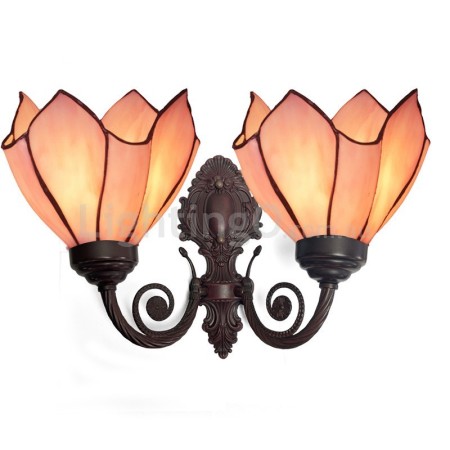 2 Light Stained Glass Wall Light