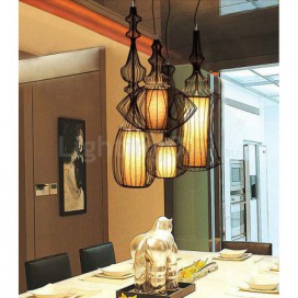 Country Vintage Metal Vase Shape Pendant Light