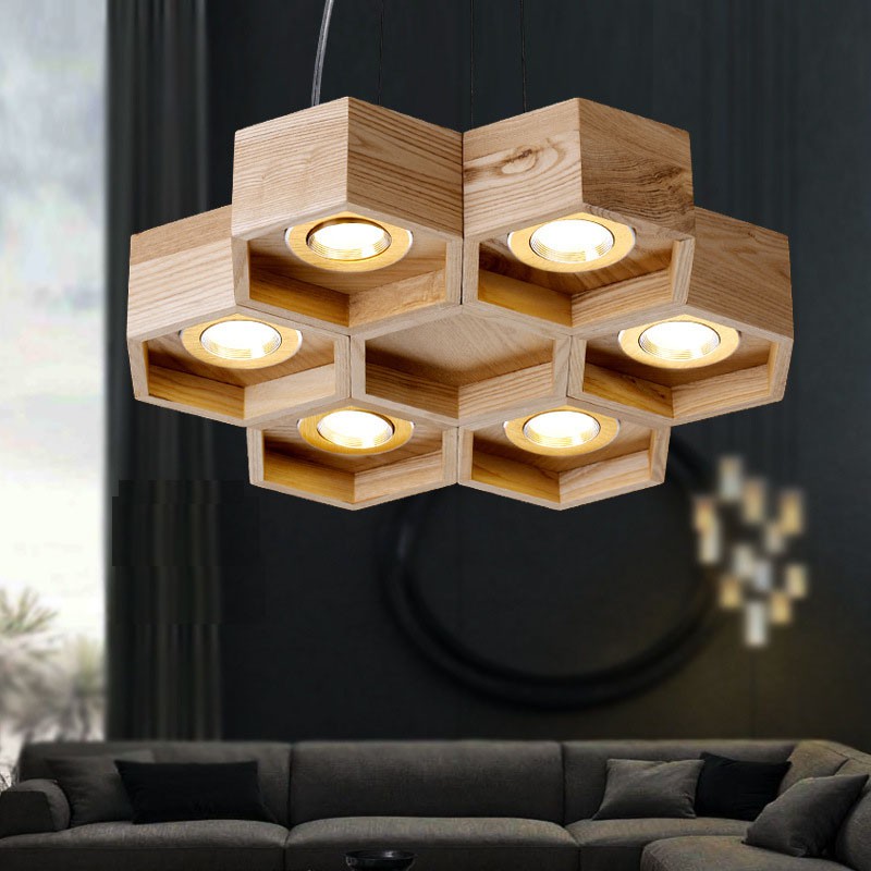 Wooden hanging online ceiling light