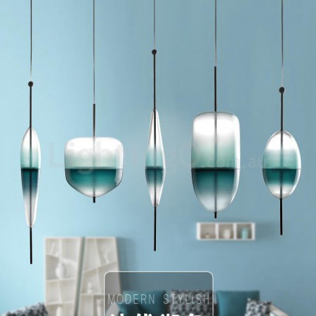 Teal glass online ceiling light