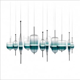 Modern/ Contemporary Gradient Color Pendant Light with Glass Shade