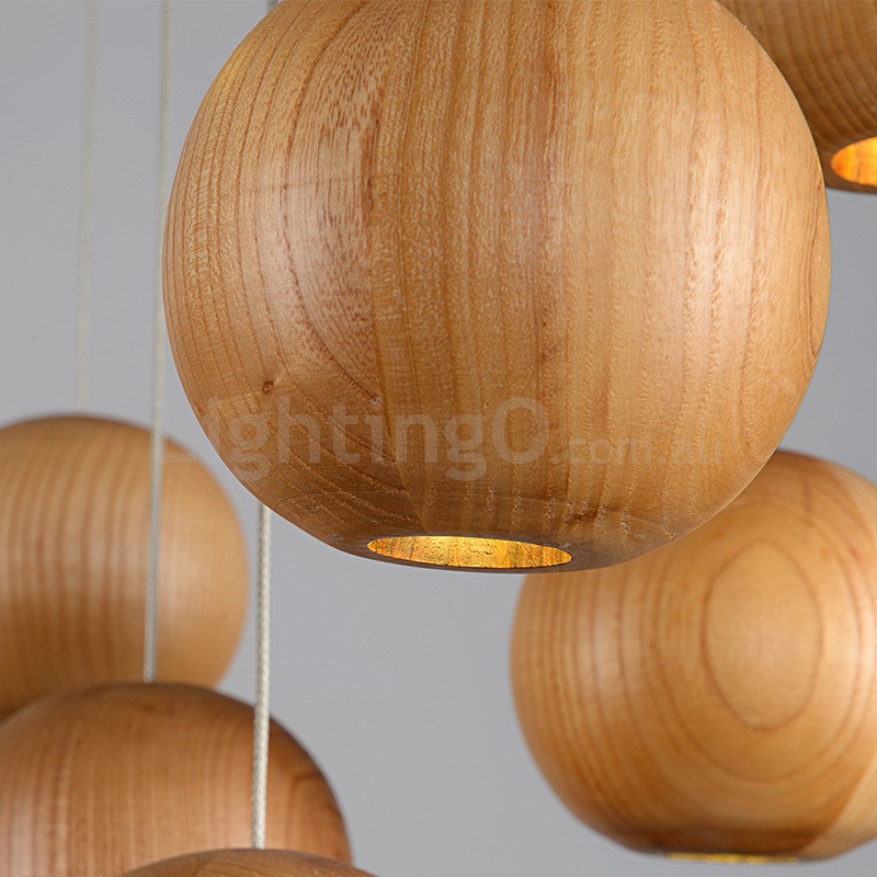 Wooden globe store light