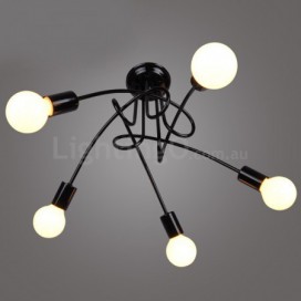 Black Country Metal 5 Light Chandelier