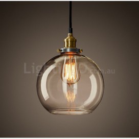 Retro / Vintage Pendant Light with Glass Shade