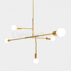 5 Light Modern/ Contemporary Copper Chandelier