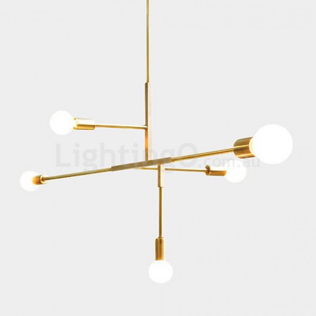 5 Light Modern/ Contemporary Copper Chandelier