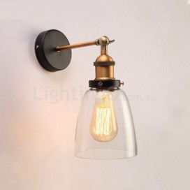 1 Light Rustic/Lodge Wall Light with Glass Shade