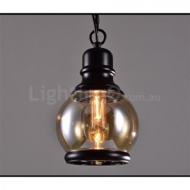 Retro / Vintage Pendant Light with Glass Shade