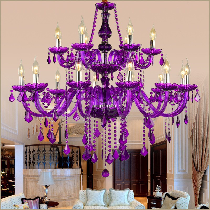 Purple shop crystal chandelier