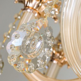 6 Light Champagne Candle Style Crystal Chandelier