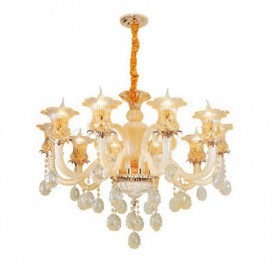 10 Light Champagne Candle Style Crystal Chandelier