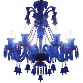 8 Light Red Blue Purple Black Candle Style Crystal Chandelier