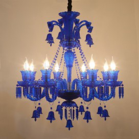 8 Light Red Blue Purple Black Candle Style Crystal Chandelier