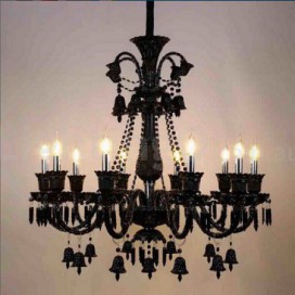 8 Light Red Blue Purple Black Candle Style Crystal Chandelier