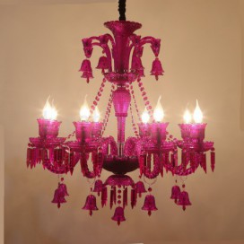 8 Light Red Blue Purple Black Candle Style Crystal Chandelier