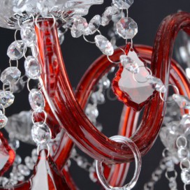 12 Light Red Candle Style Crystal Chandelier