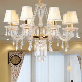 8 Light Gold Candle Style Crystal Chandelier