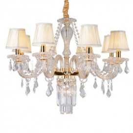 8 Light Gold Candle Style Crystal Chandelier