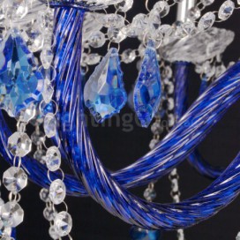 12 Light Blue Candle Style Crystal Chandelier