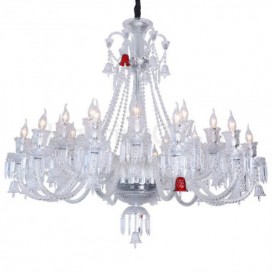 24 Light (16+8) 2 Tiers Clear Candle Style Crystal Chandelier