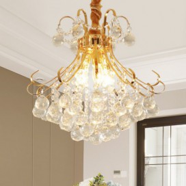 3 Light Gold Candle Style Crystal Chandelier