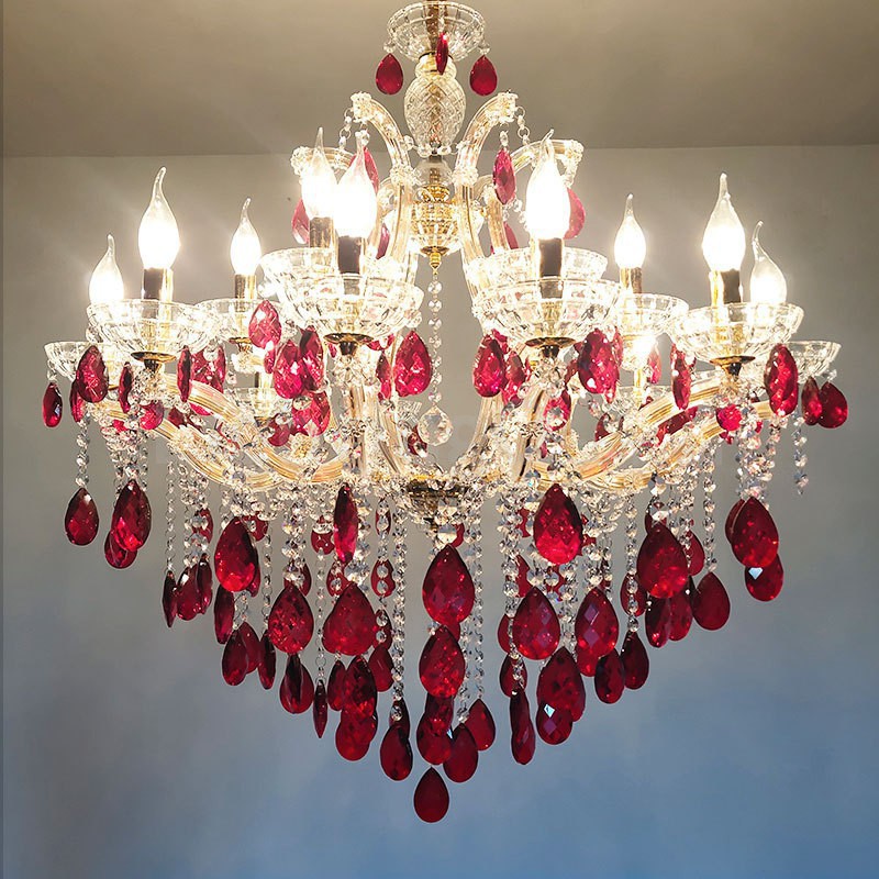 Red shop crystal chandelier